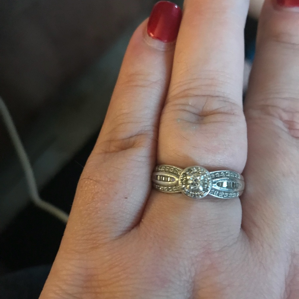 Size9 1/2 diamond engagement ring.